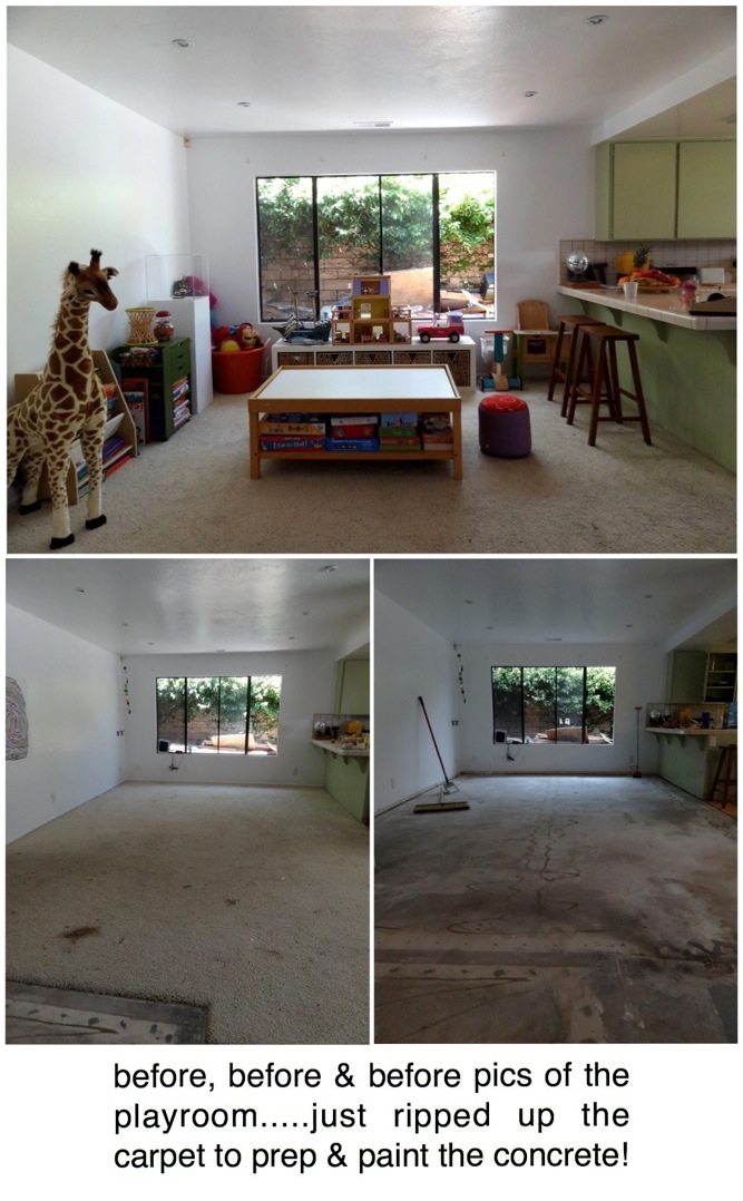 Tile FINALLY Removed - Now Entry & Playroom Ready for Painted Concrete ...